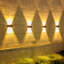 โคมไฟผนังโซล่าเซลล์ 6 LED รุ่นส่องบนล่าง (แสง : เหลืองเข้ม)