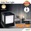 โคมไฟหัวเสาโซล่าเซลล์ ทรงลูกบาศก์ 1000 Lumen + Motion Sensor (เเสง : เหลืองวอมไวท์)