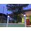 โคมไฟหัวเสาโซล่าเซลล์ ทรงกลมฐานสเเตนเลส (25 ซม.) + Remote (เปิดได้ 3 แสง)+AC