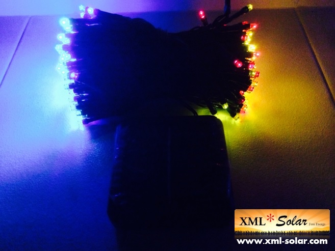 ไฟกระพริบโซล่าเซลล์ 200 LED (8 ฟังก์ชั่น) (เเสง : ผสม4สี)