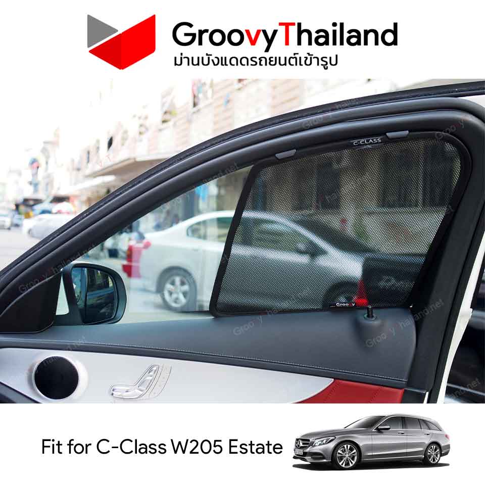 ม่านบังแดด BENZ C-CLASS W205 ESTATE (6 pcs)