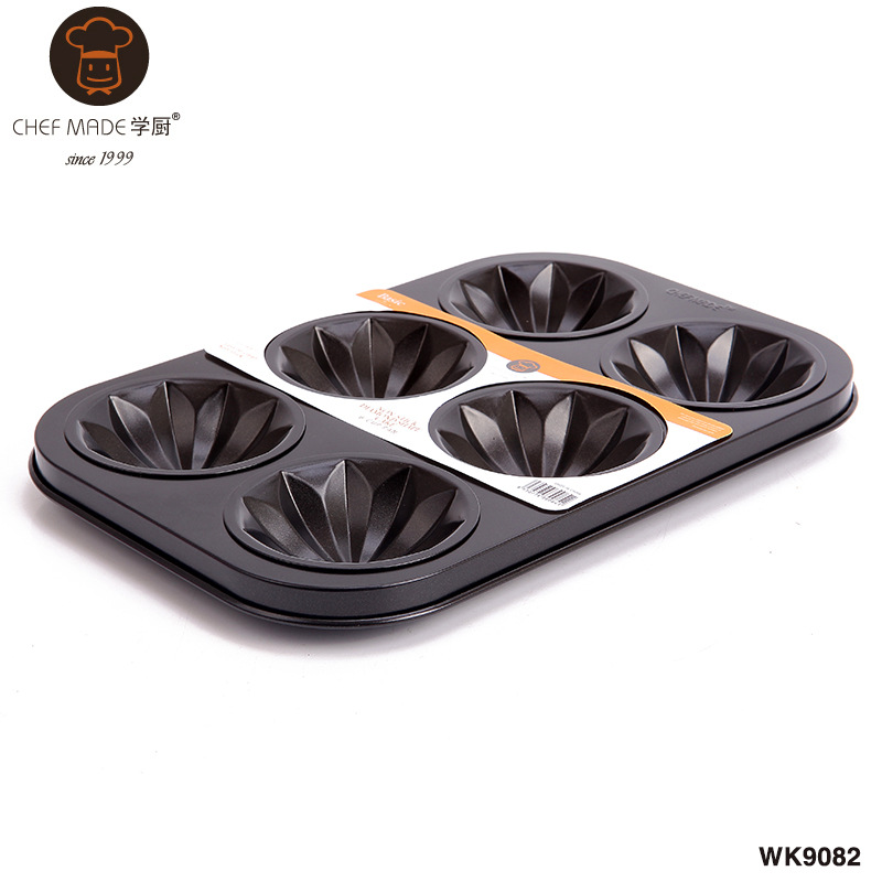 Chef Made แม่พิมพ์ มัฟฟิน คัพเค้ก ถาดหลุมเทปลอน รูปเพชร 6 หลุม (WK9082)
