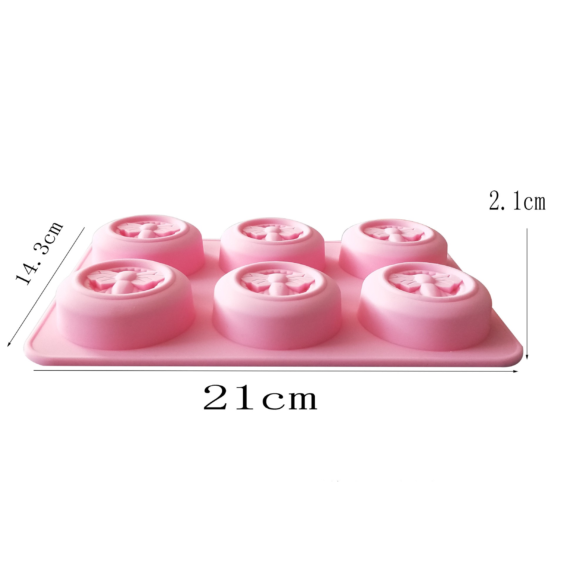 โมล(Mold) แม่พิมพ์ซิลิโคน ทำวุ้น ขนม สบู่ งานdiy รูปผึ้ง 6 ช่อง (50 G.)