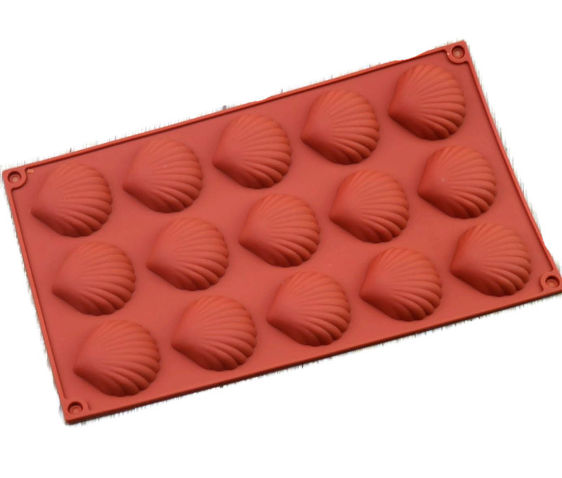 แม่พิมพ์ซิลิโคน พิมพ์สบู่ พิมพ์วุ้น พิมพ์ขนม รูปเปลือกหอย 15 ช่อง (น้ำหนักสบู่ 15 กรัม)