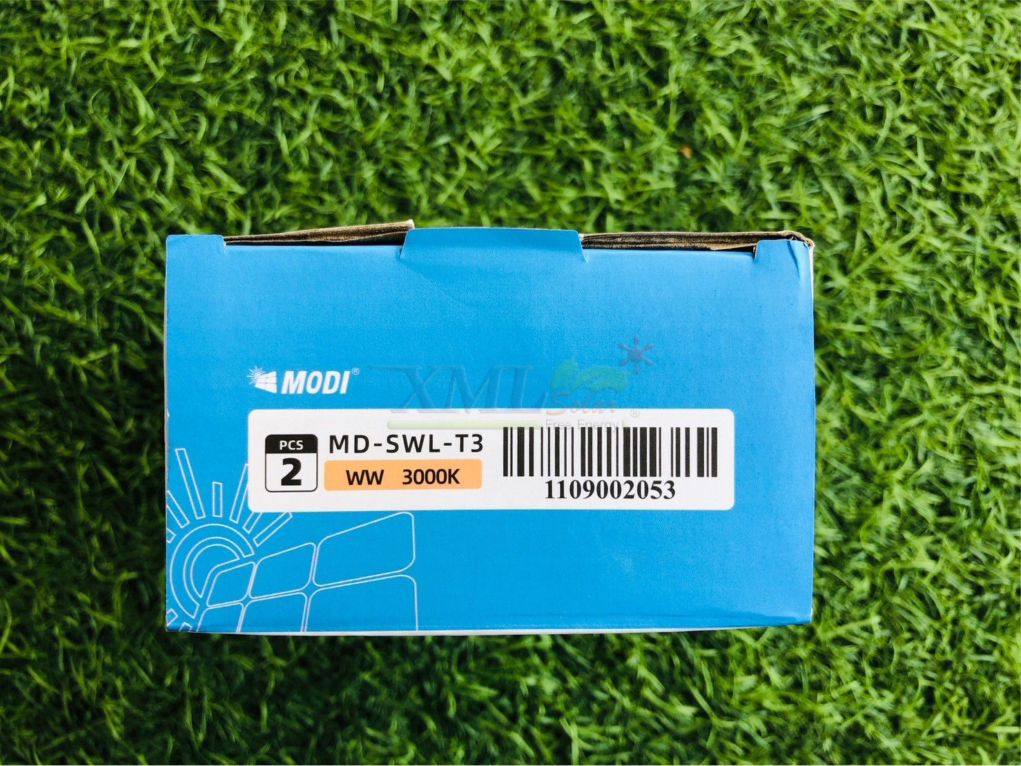 ไฟผนังโซล่าเซลล์ติดสันกำเเพง 3 LED (เเสง : เหลืองวอมไวท์) (1 เเถม 1)