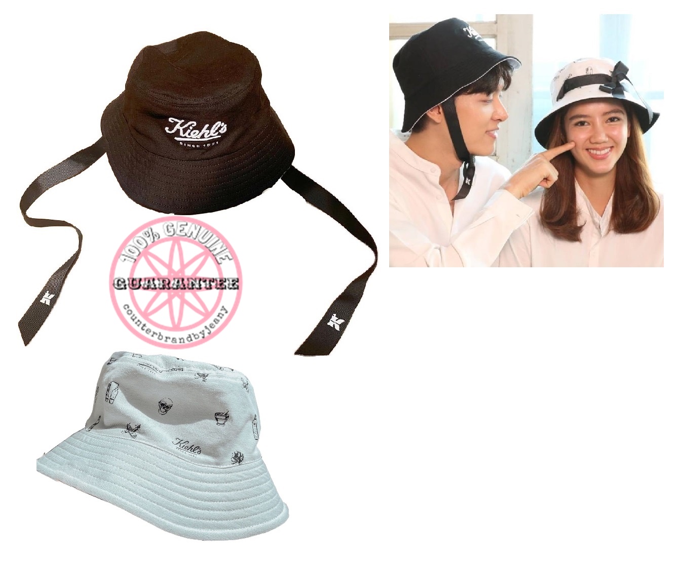 KIEHL'S Black&White Bucket Hat (พร้อมส่ง)