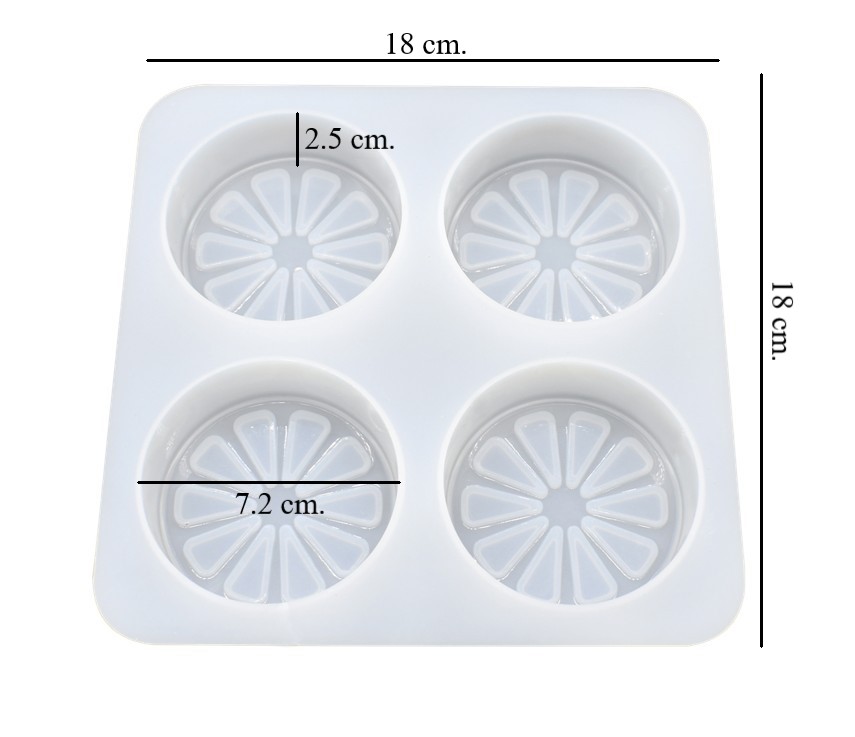 โมล(Mold) แม่พิมพ์ซิลิโคน ทำวุ้น ขนม สบู่ งานdiy รูปมะนาว 4 ช่อง (75 G.)