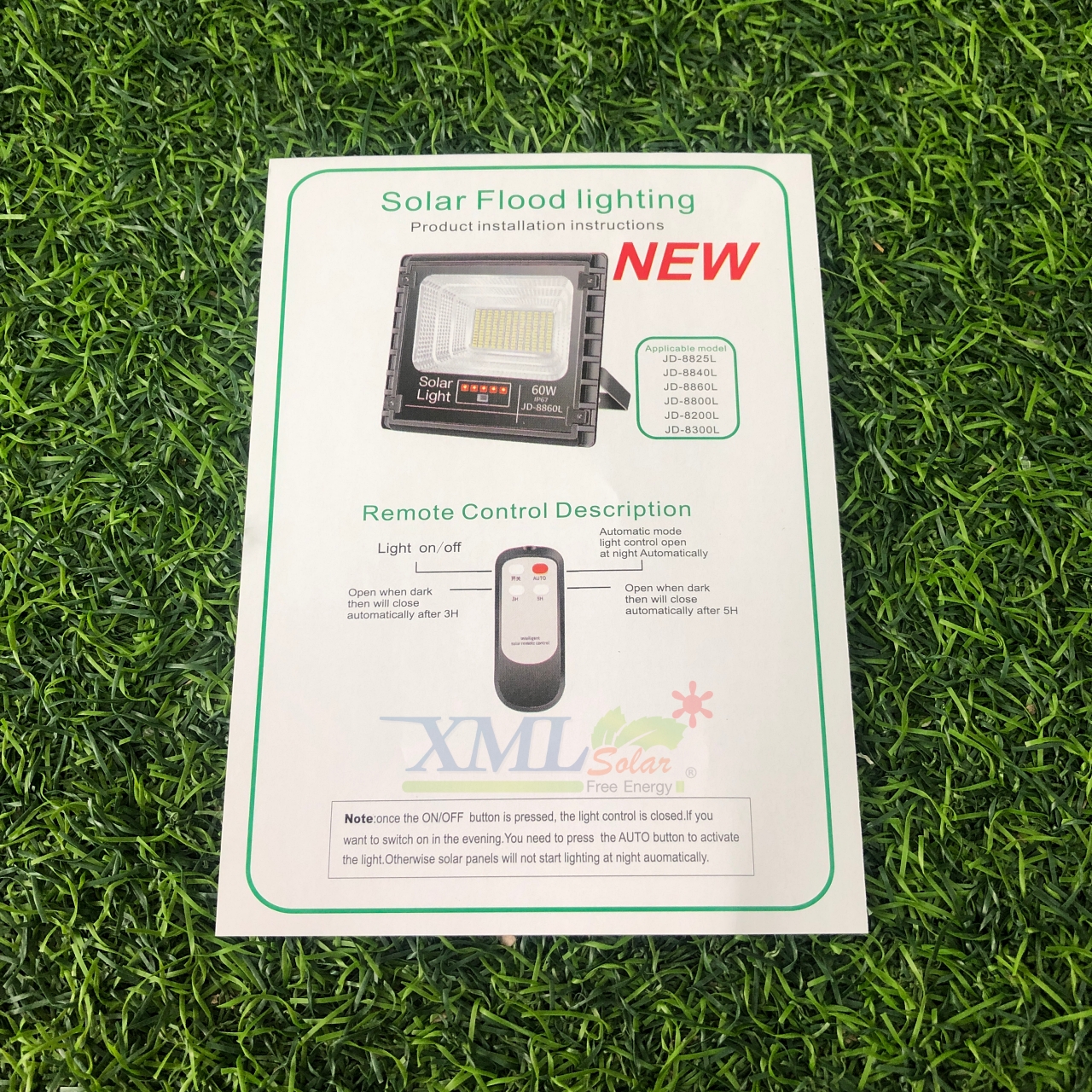 สปอร์ตไลท์โซล่าเซลล์ 300 W. รุ่นใหม่ JD8300L (แสง : เหลืองวอมไวท์) สำเนา