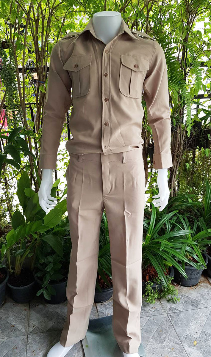 ชุดข้าราชการสีกากีแขนสั้น-แขนยาว