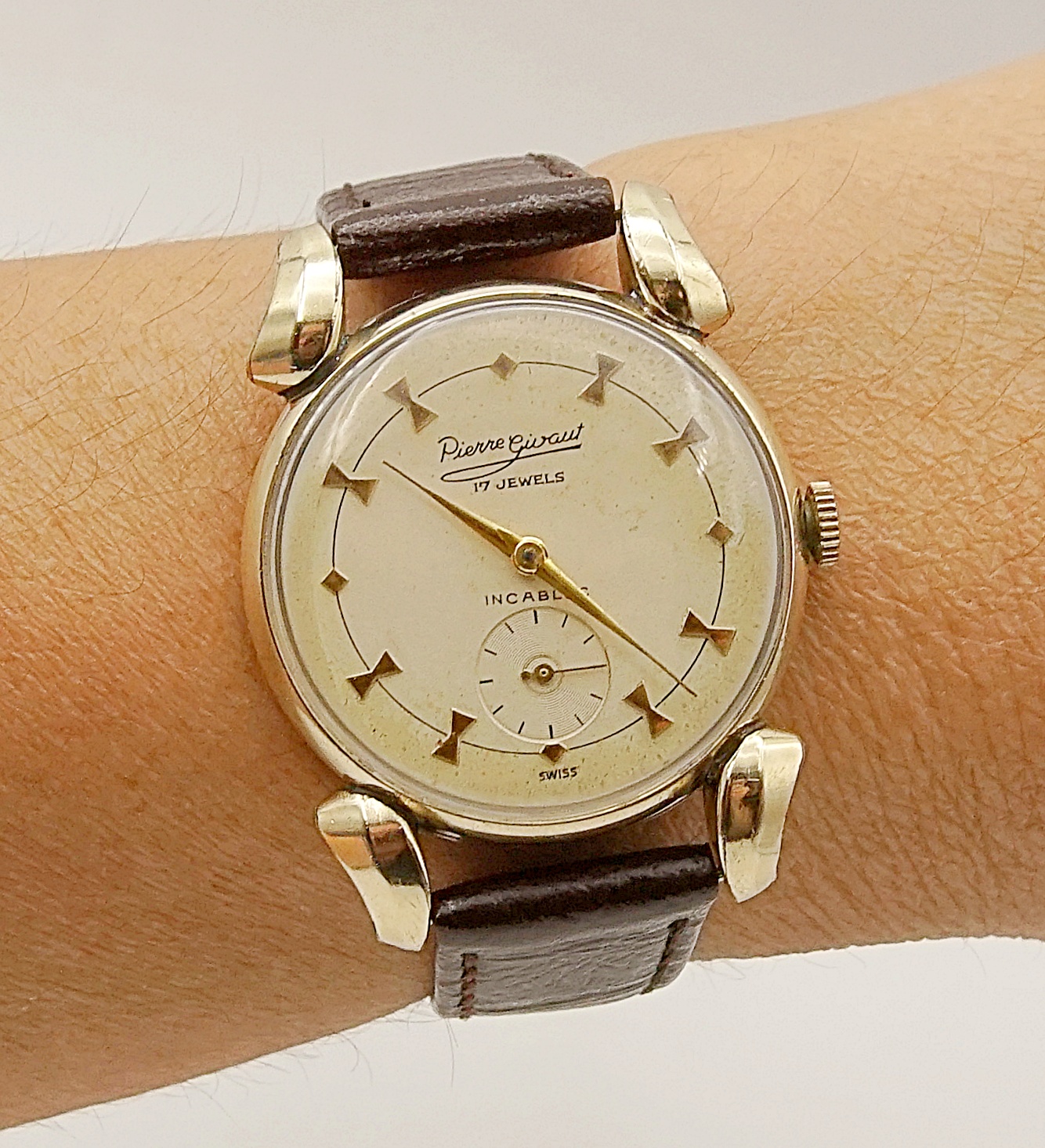 นาฬิกาเก่า PIERRE GIVAUT ไขลานสองเข็มครึ่ง