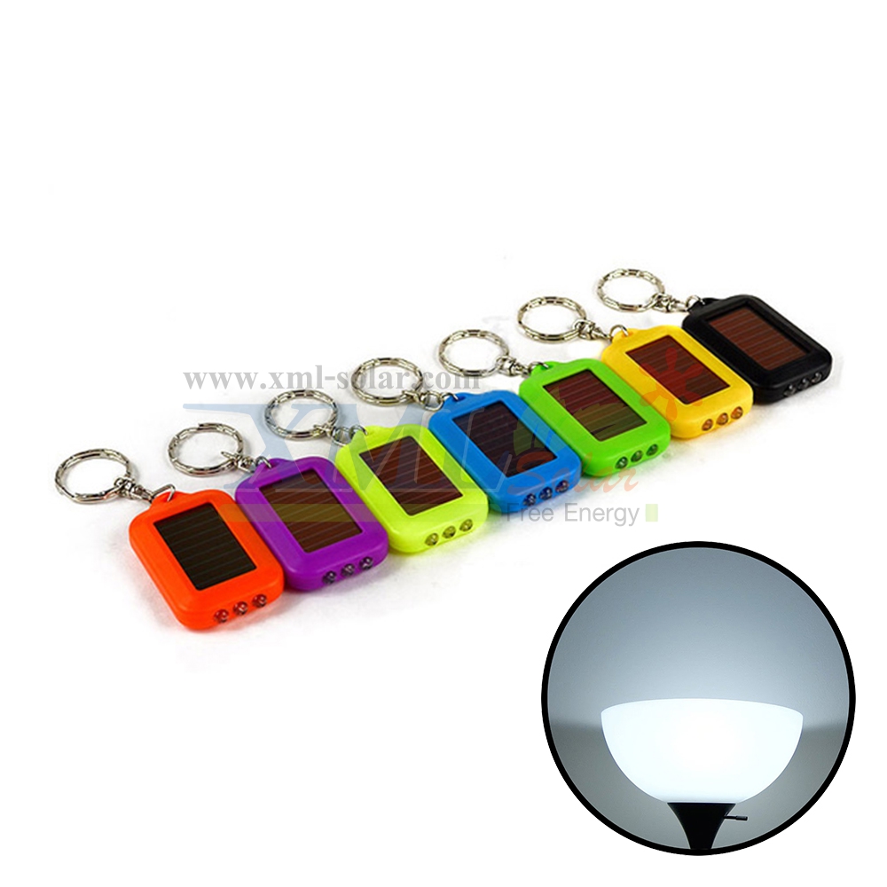 พวงกุญแจไฟฉายโซล่าเซลล์ 3 LED (คละสี ได้รับ 1 ชิ้น)