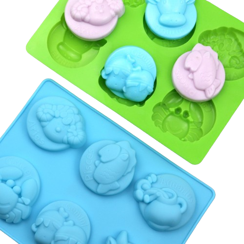 โมล(Mold) แม่พิมพ์ซิลิโคน ทำวุ้น ขนม สบู่ งานdiy รูป 12 ราศี (พิมพ์สีชมพู)