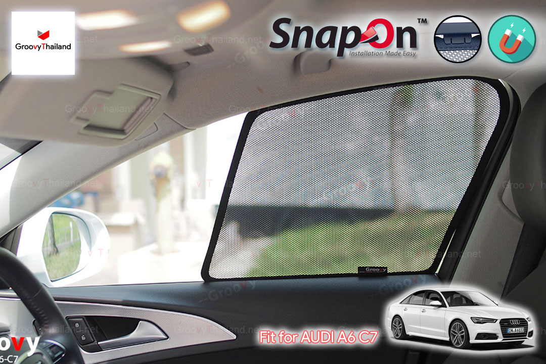 ม่านบังแดดแม่เหล็ก AUDI A6 C7 (SnapOn - 4 pcs)