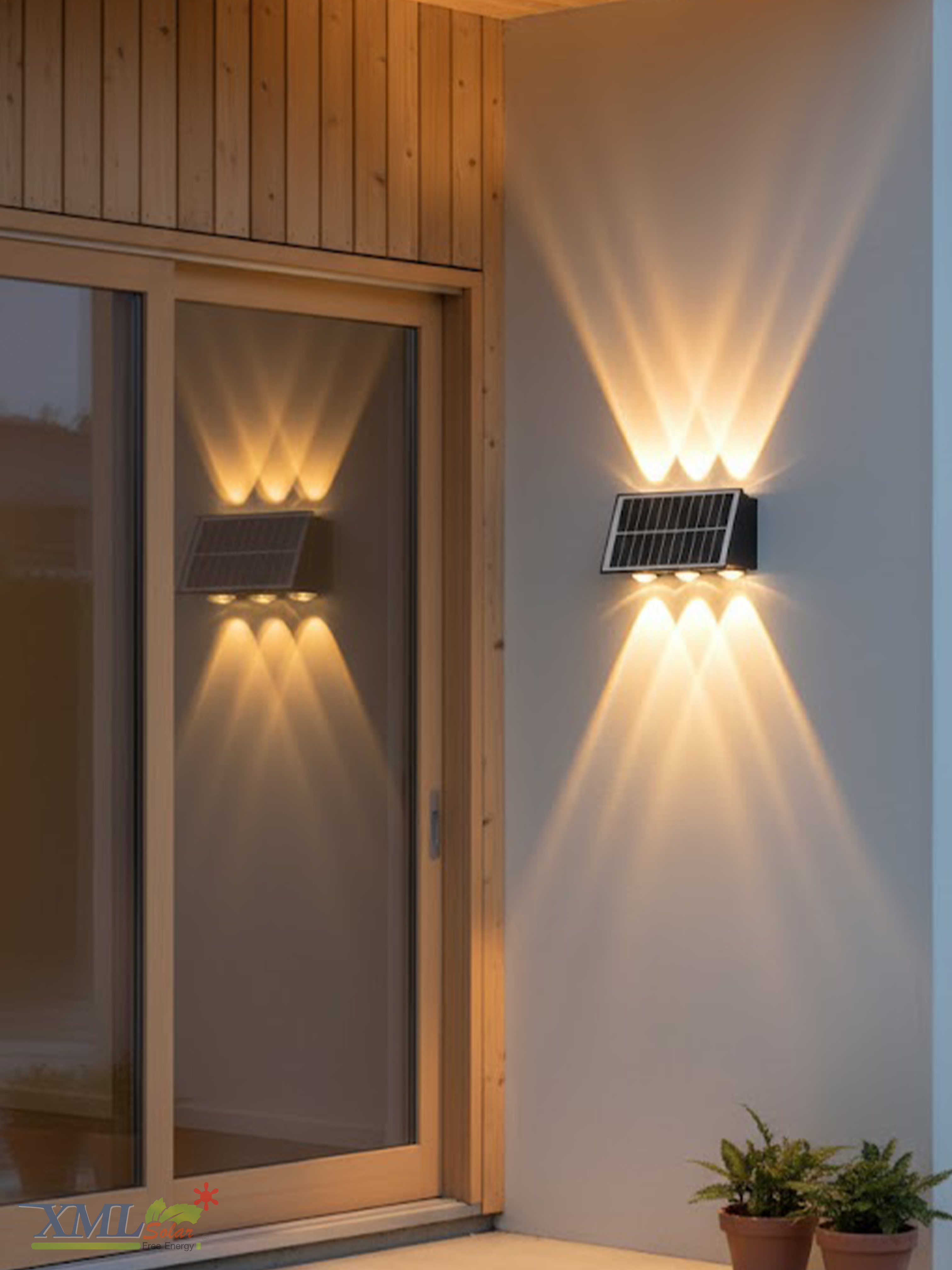 โคมไฟผนังโซล่าเซลล์ LED ส่องบน-ล่าง รุ่นใหม่!