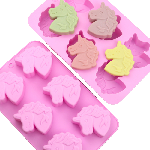 โมล(Mold) แม่พิมพ์ซิลิโคน ทำวุ้น ขนม สบู่ งานdiy รูปยูนิคอร์น 6 ช่อง