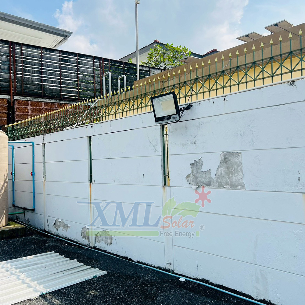 ไฟสปอตไลท์โซล่าเซลล์ 500 Watt กล่องสีน้ำตาล (เปิดได้ 3 แสง)