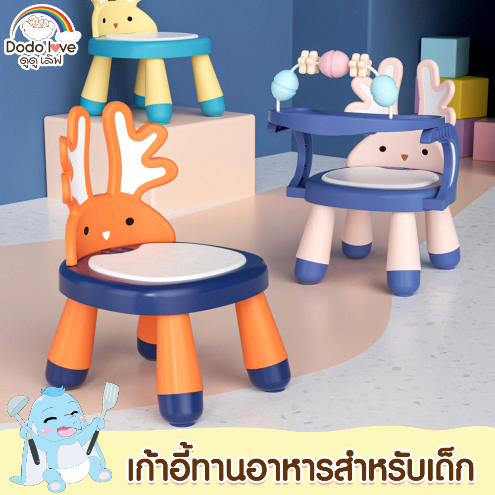 เก้าอี้ทานข้าวเด็ก 2 IN 1 ถอด ถาดอาหารปรับเป็นเก้าอี้นั่งได้ ปรับได้ 2 ระดับ