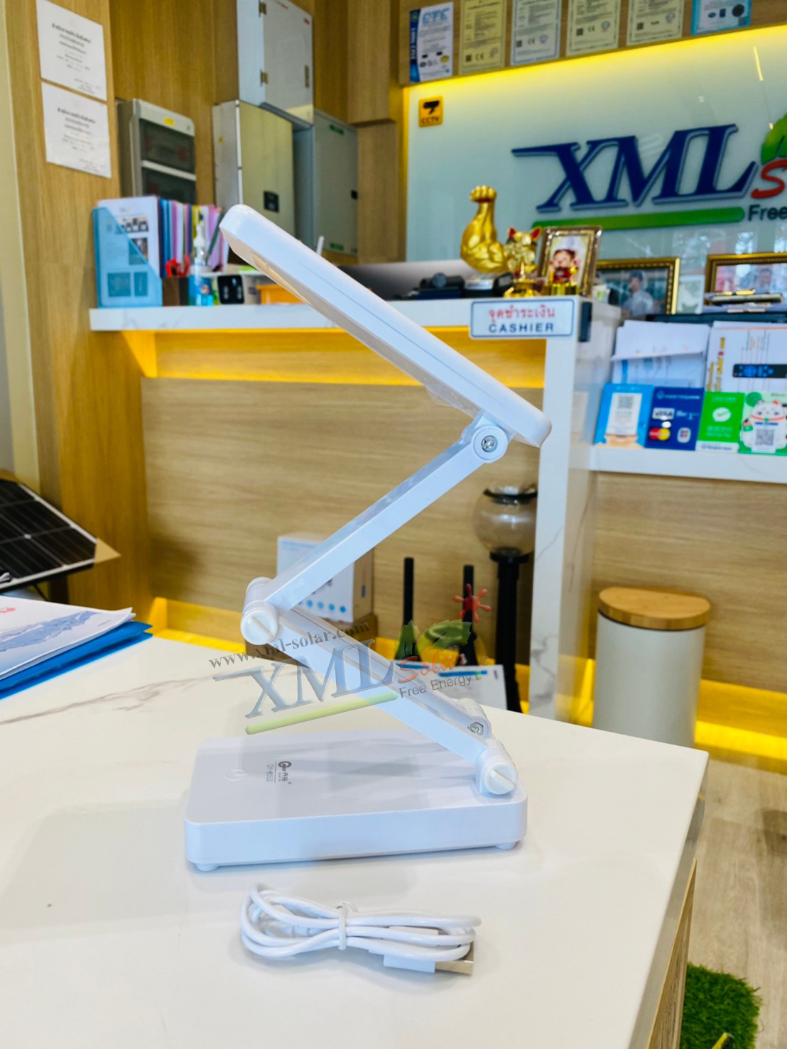 โคมไฟตั้งโต๊ะโซล่าเซลล์ 30 Super LED รุ่นใหม่ 2023 (แสง : คูลไวท์)