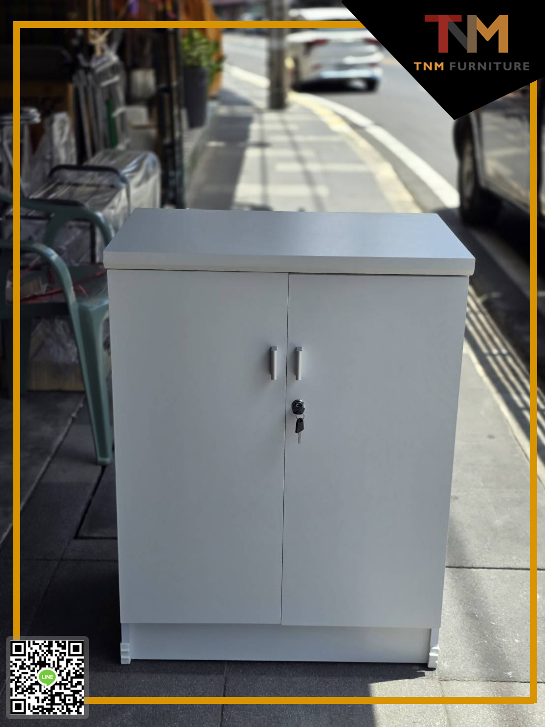 ตู้เอนกประสงค์ 60cm. 2บานเปิด(มีกุญแจล็อก)