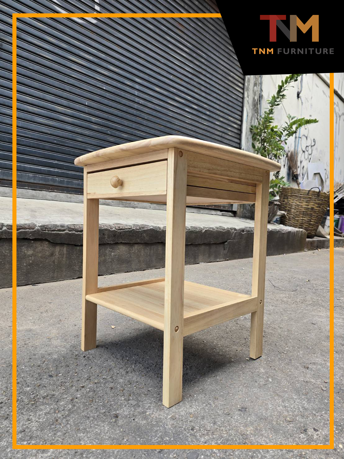 โต๊ะหัวเตียงไม้ยางพารา