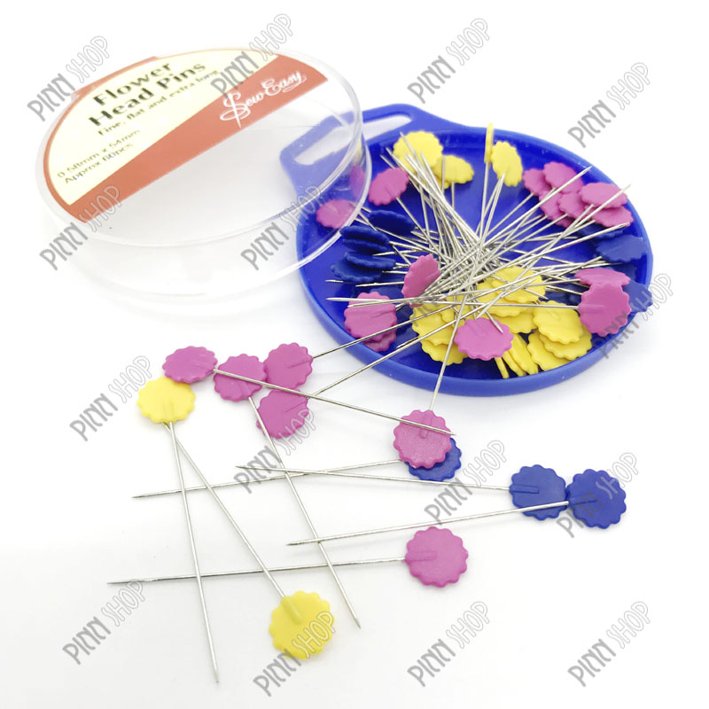 เข็มหมุดหัวแบนรูปดอกไม้