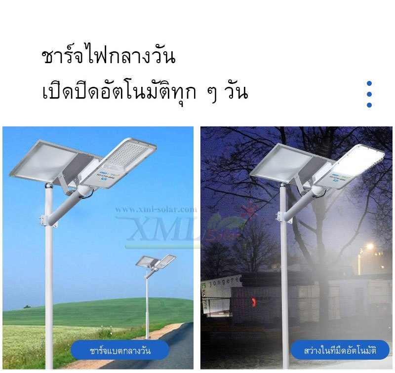 โคมไฟถนนโซล่าเซลล์ 400W รุ่น MD-SLT30-400W (แสง : ขาว)