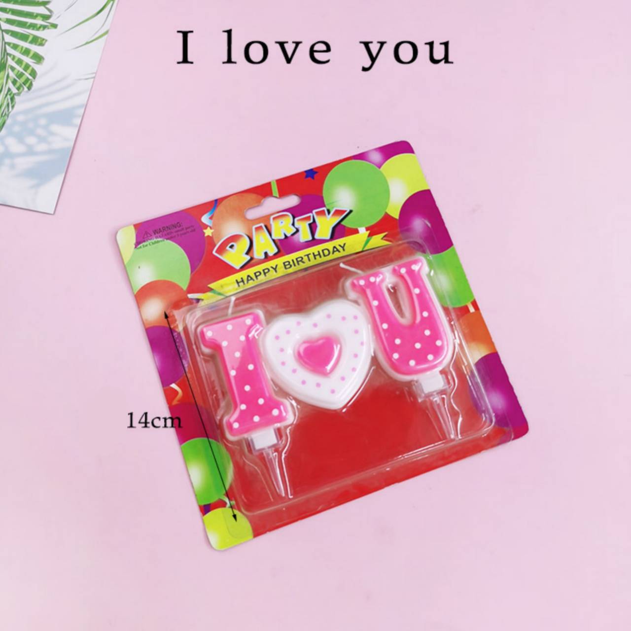 เทียนตกแต่งเค้ก เทียนวันเกิด I Love You