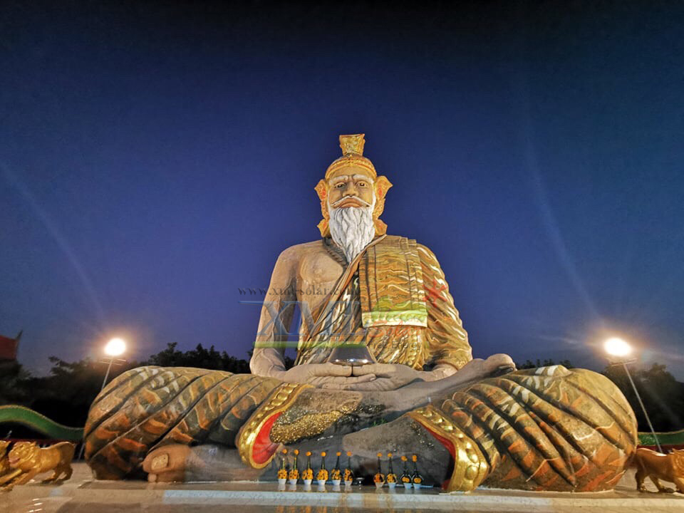 ไฟสปอตไลท์โซล่าเซลล์ 500 Watt กล่องสีน้ำตาล (เปิดได้ 3 แสง)