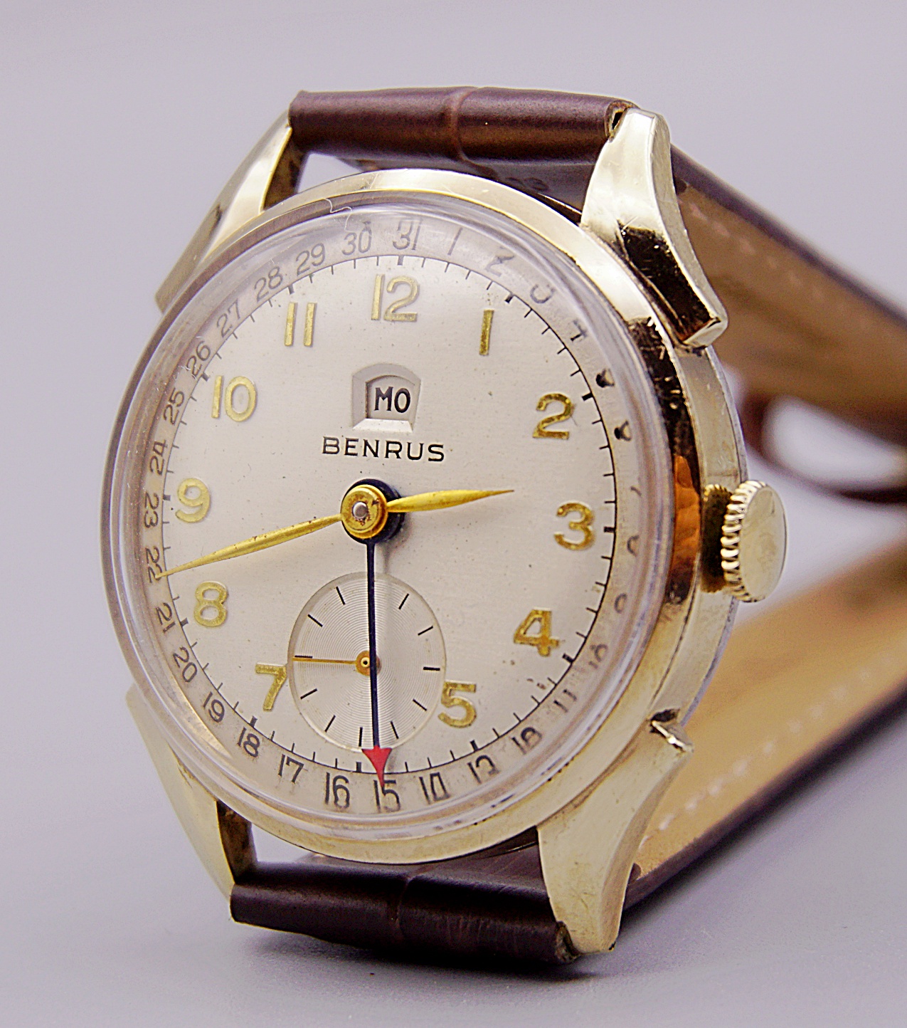 นาฬิกาเก่า BENRUS POINTER DATE ไขลาน