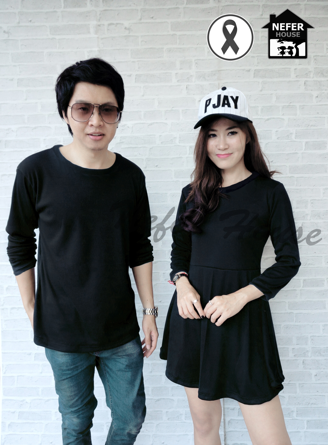 ชุดดำคู่แขนยาว