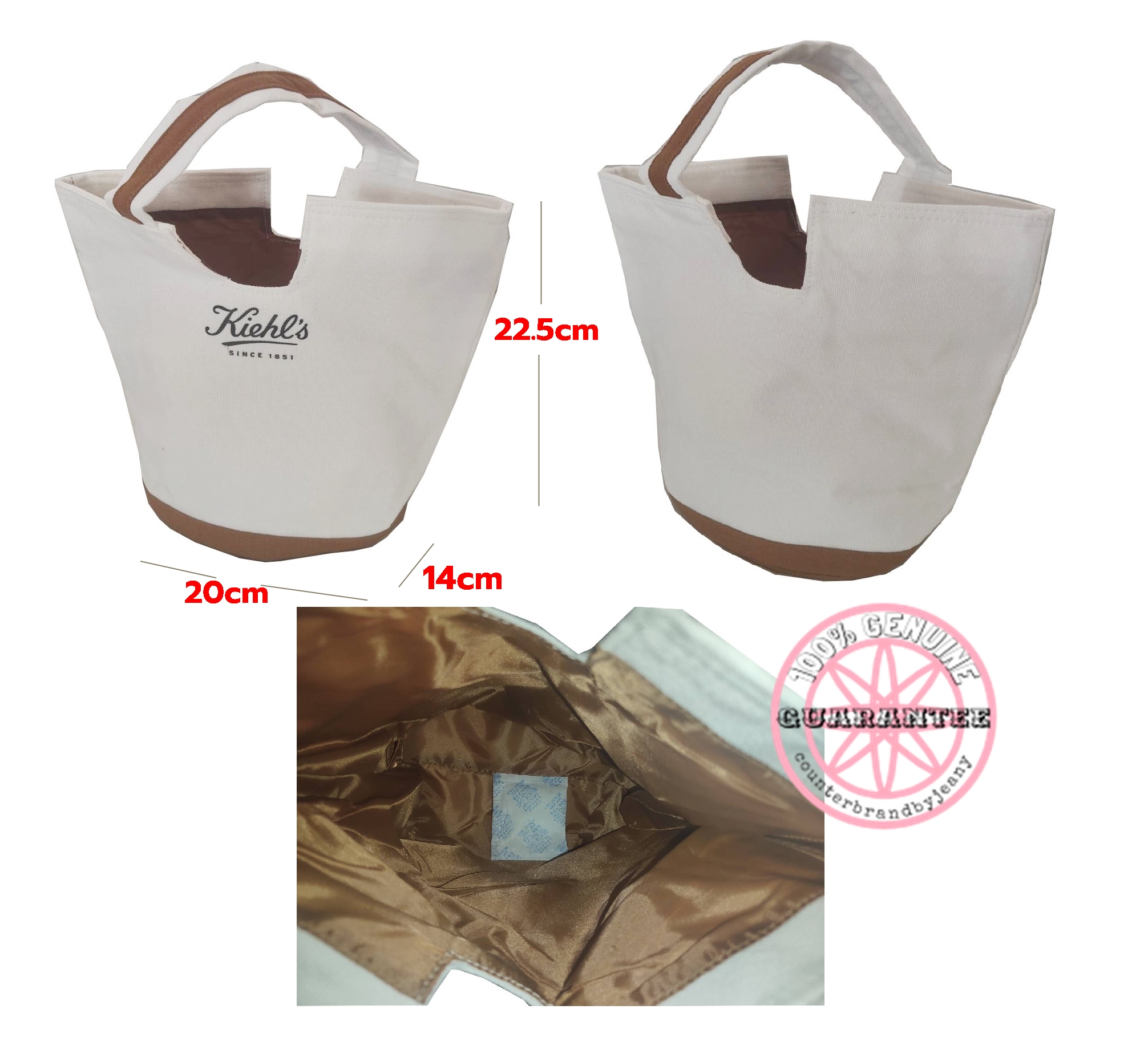 KIEHL'S White Bucket Bag กระเป๋าถือทรงบักเกต (พร้อมส่ง)