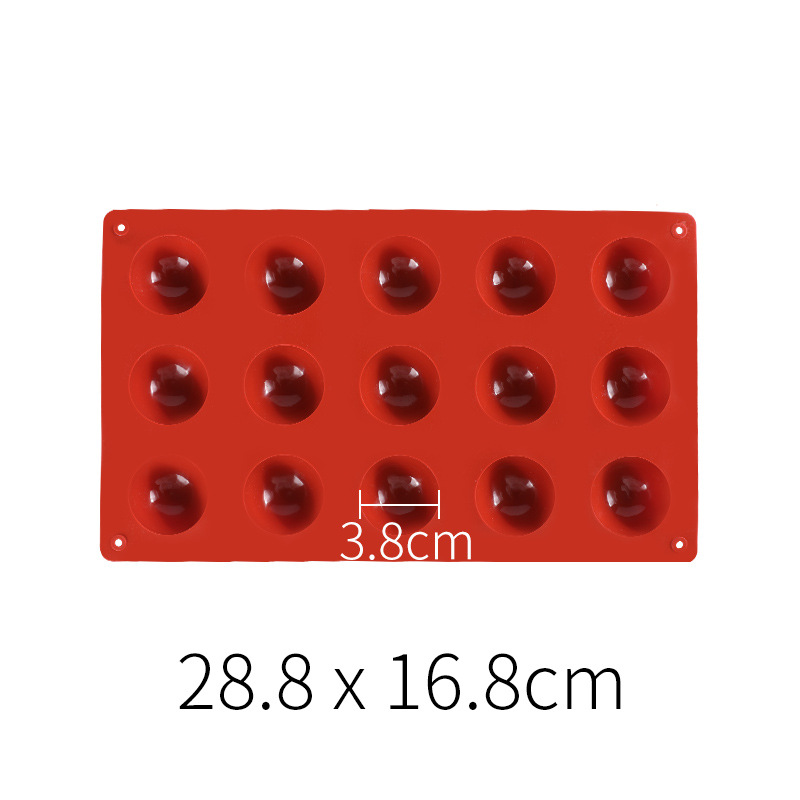 โมล(Mold) แม่พิมพ์ซิลิโคน ทำวุ้น ขนม สบู่ งานdiy รูปครึ่งวงกลม 15 ช่อง (15 กรัม)