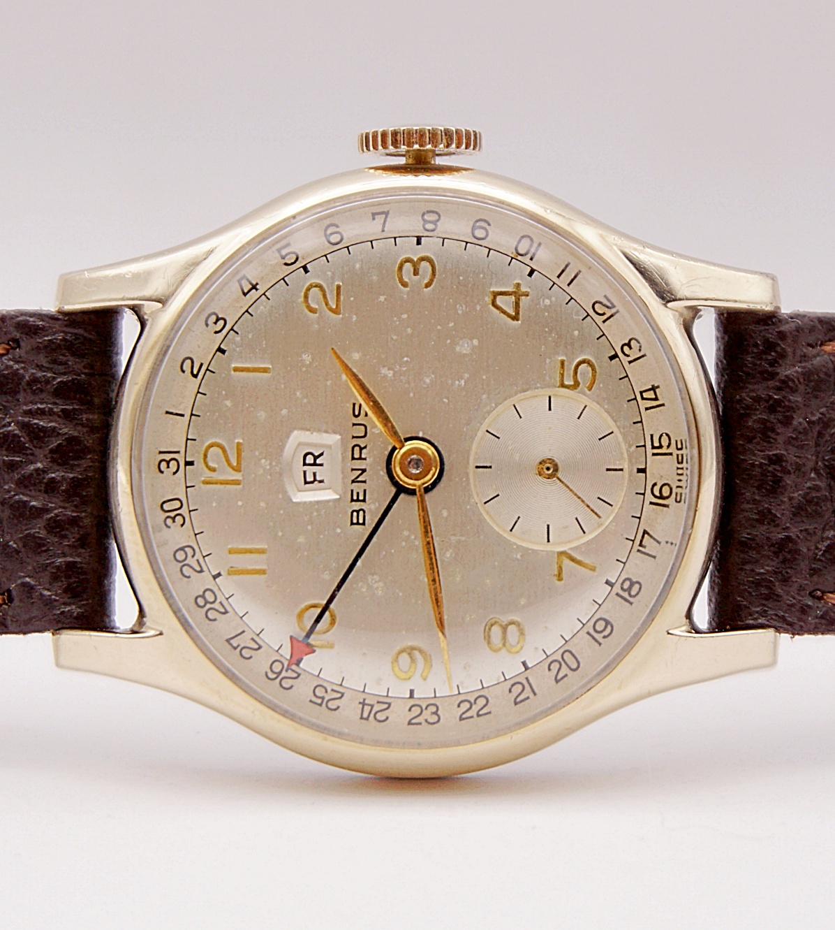 นาฬิกาเก่า BENRUS POINTER DATE ไขลาน