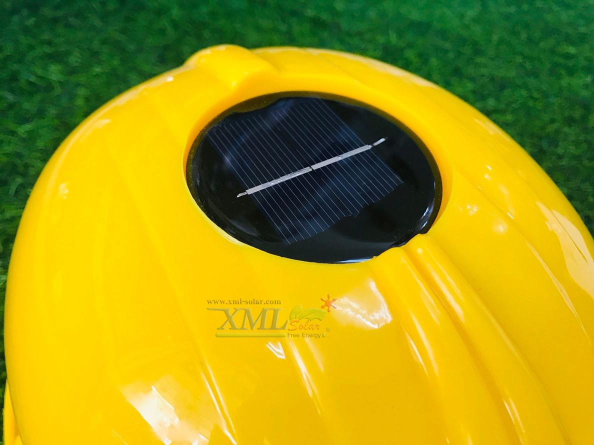 หมวกเซฟตี้ + พัดลมโซล่าเซลล์ (สีเหลือง)