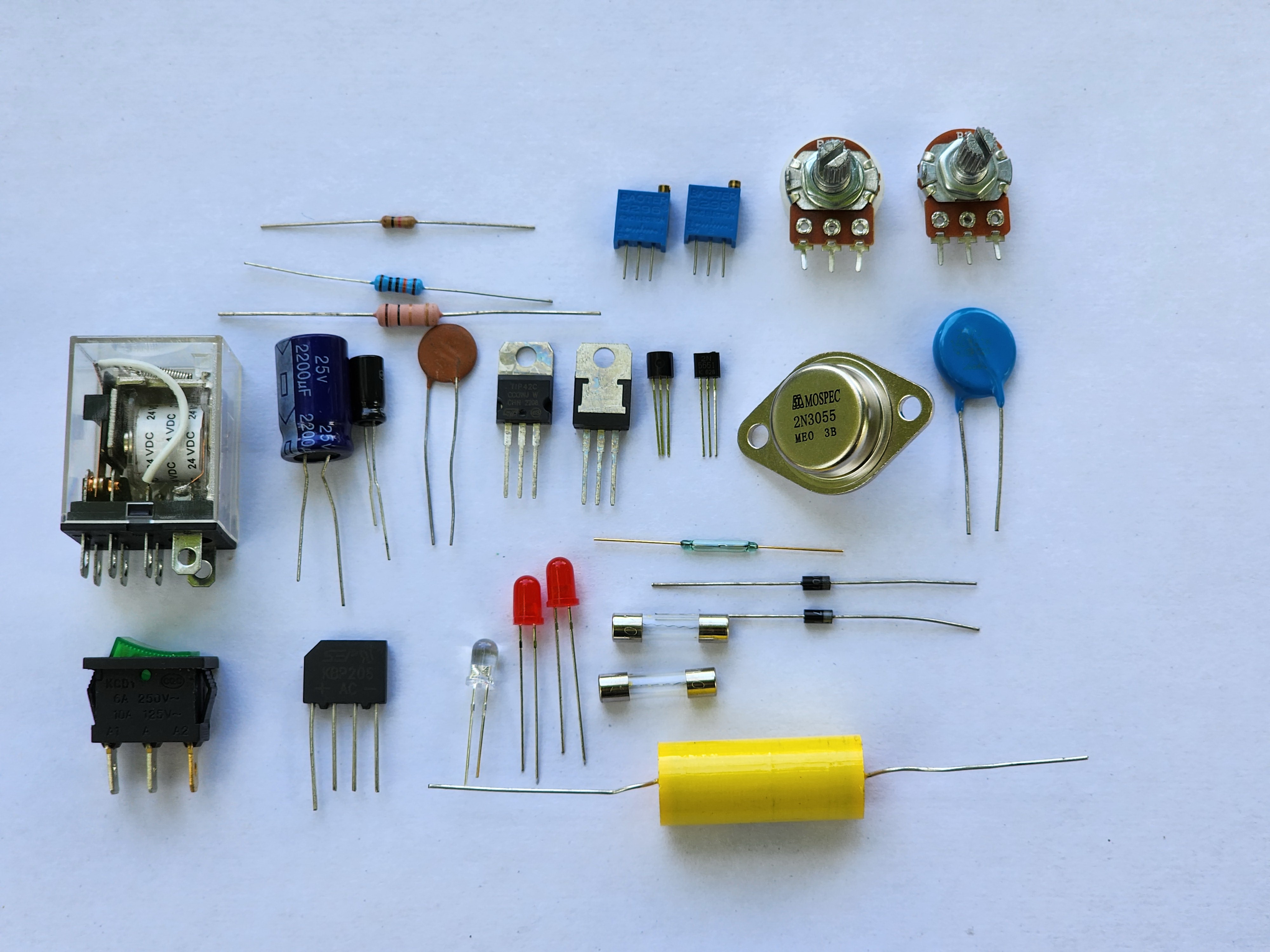 basic electronics electronics components images resistor capacitor Diode transistor LED Fuse relay