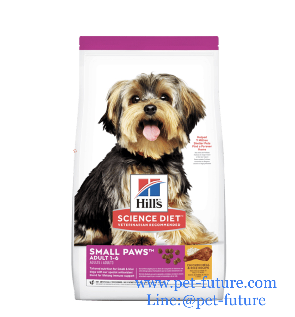 Hill Adult small paws 1-6 ขนาด 7.03 kg. หมดอายุ 08/2024