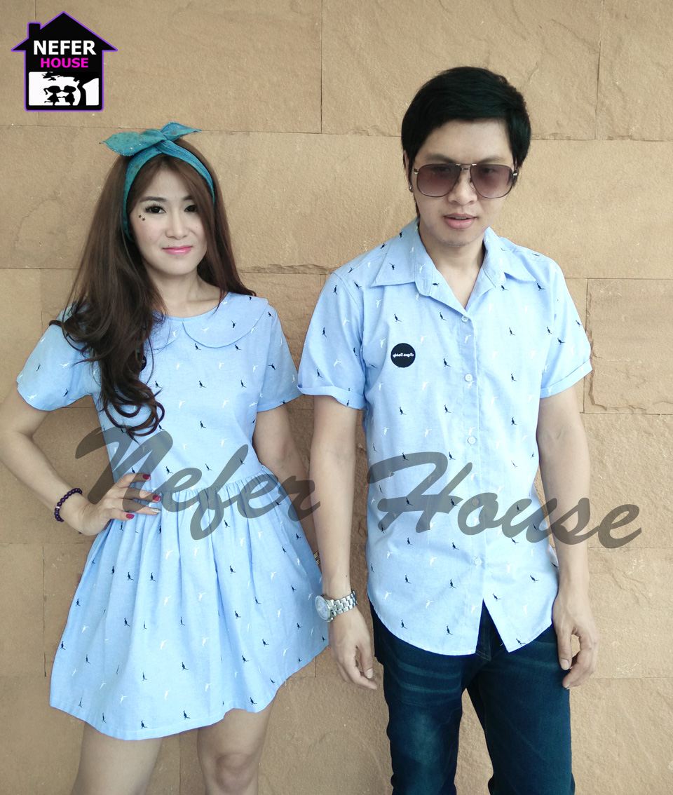เสื้อคู่รักสีฟ้าสดใสเหมากับคนมีคุ่