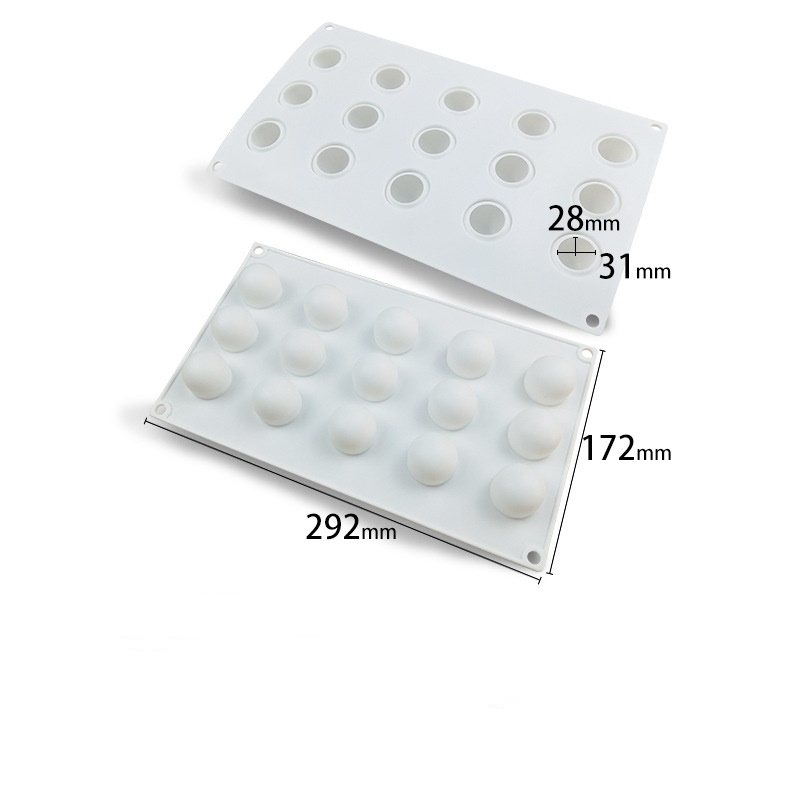 โมล(Mold) แม่พิมพ์ซิลิโคน ทำวุ้น ขนม สบู่ งานdiy ไข่แดง 15 ช่อง (15 G.)(พิมพ์สีขาว)