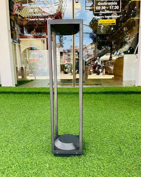 โคมไฟตั้งพื้นโซล่าเซลล์ สไตล์โมเดิร์น (อะลูมิเนียม) 60 CM (แสง:เหลืองวอมไวท์)