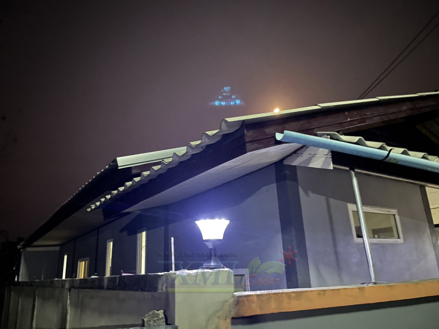 โคมไฟหัวเสา ทรงหกเหลี่ยม 8 Super SMD LED (เเสง : ขาว)