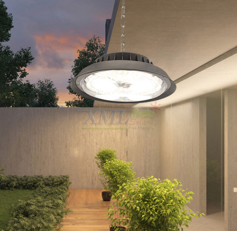 โคมไฟโซล่าเซลล์ ทรง Highbay รุ่น100W/200W/300W/400W. แบรนด์ Modi * XML-Solar (เปิดได้ 3 แสง)