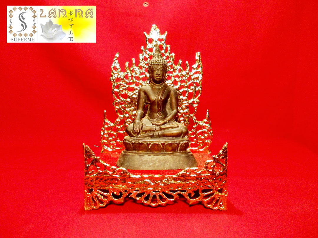 แท่นพระพม่าทรงบัลลังก์โลหะ 5.5 นิ้ว รหัส 0102