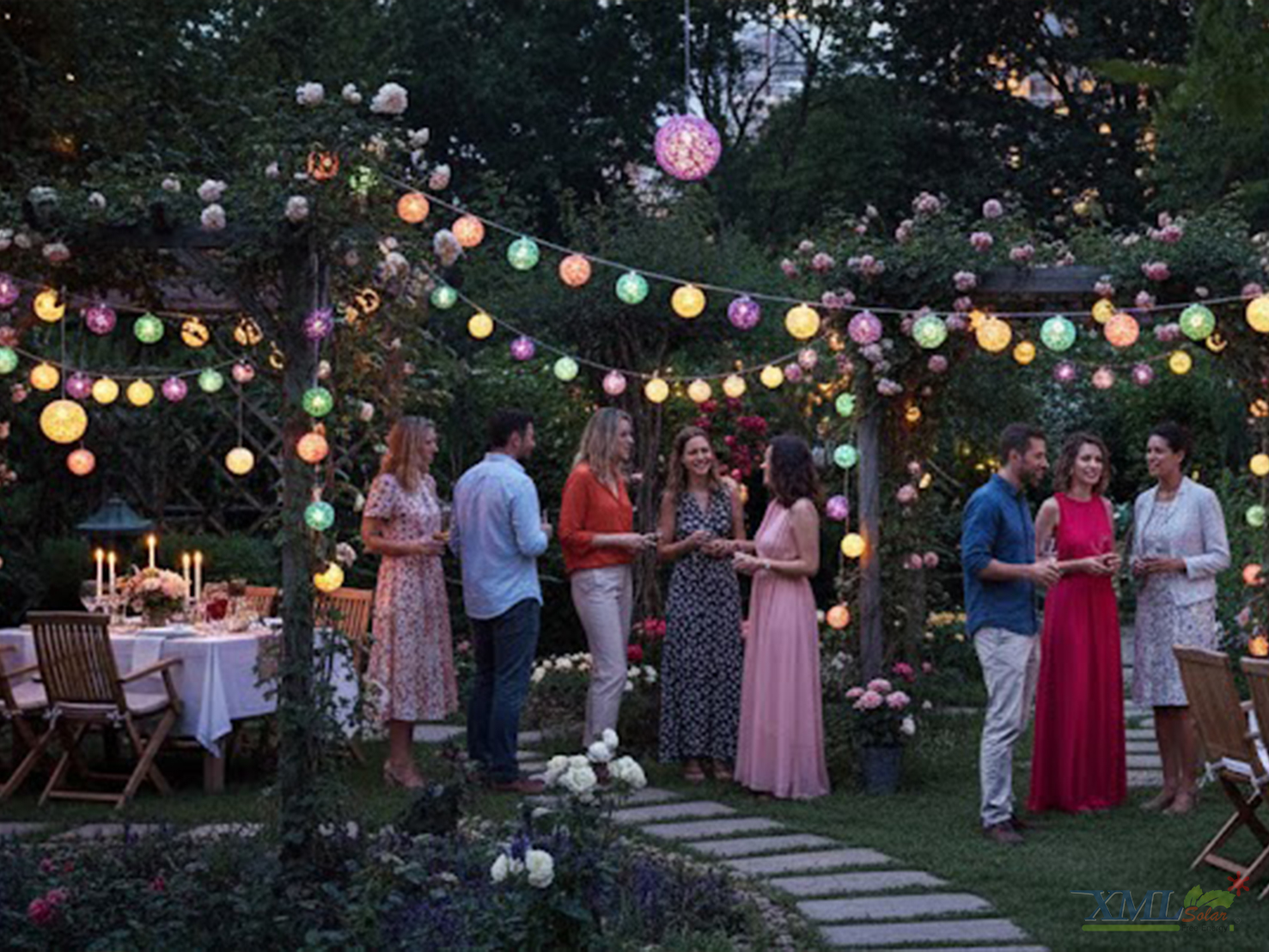 ไฟกระพริบโซล่าเซลล์ ทรงบอล รุ่น MD-SSL-6M-30B (แสง : หลากสี)