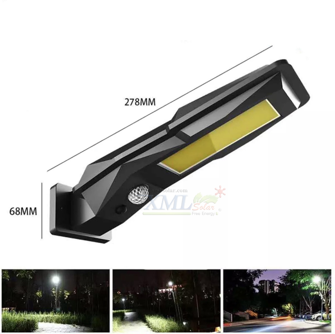 โคมไฟโซล่าเซลล์ รุ่น COB Led + Motion Sensor (ไม่มีคนผ่านไฟดับ)(แสง : ขาว)