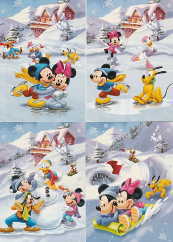 Postcard Mickey Happy Holidays 16 ใบ