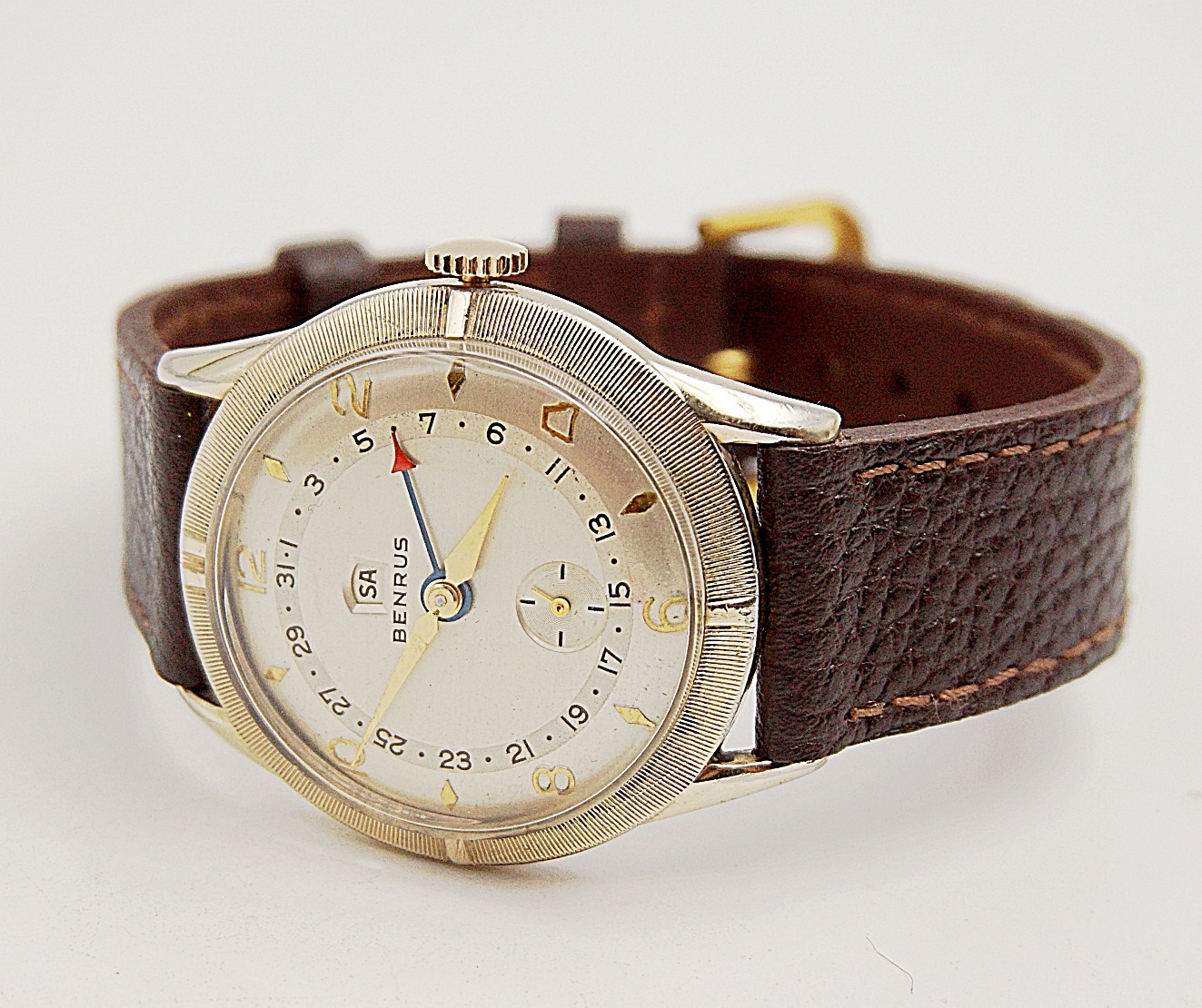 นาฬิกาเก่า BENRUS POINTER DATE ไขลาน