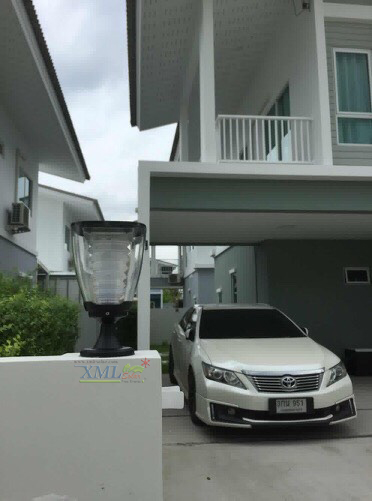 โคมไฟหัวเสาโซล่าเซลล์ ทรงถ้วย (เเสง : ขาว)