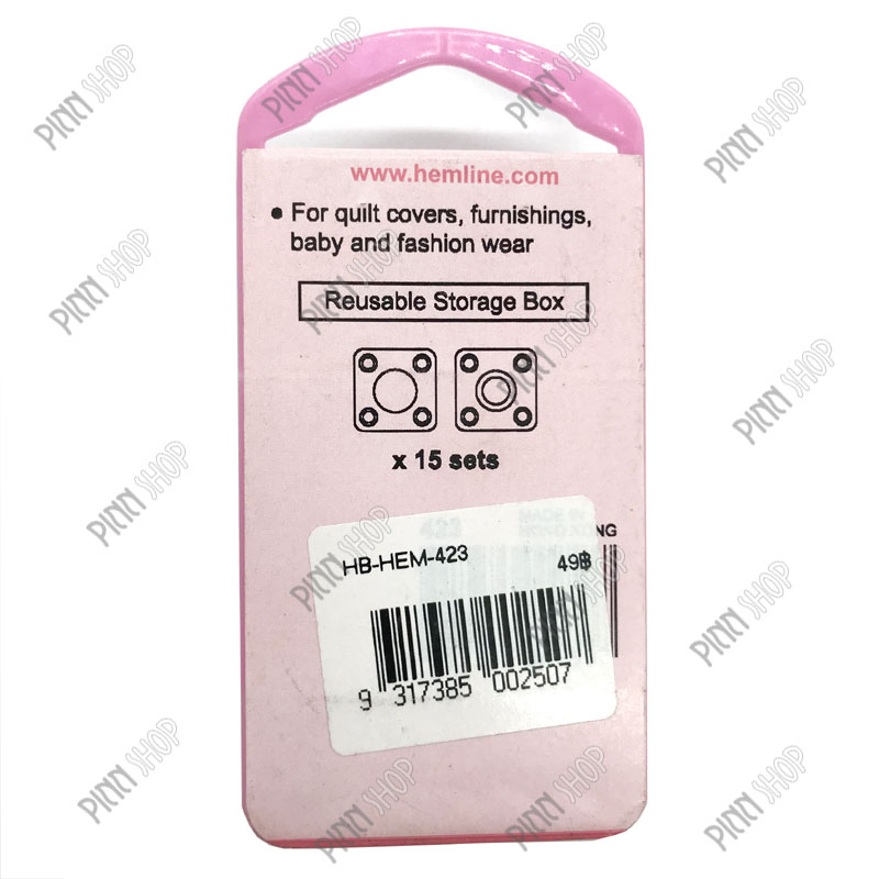 กระดุมแต๊บสีขาว ขนาด 9 มม.