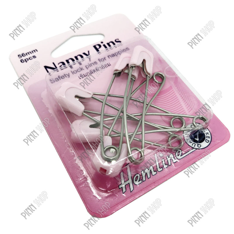 เข็มกลัดผ้าอ้อมสีชมพู ขนาด 56 มม.