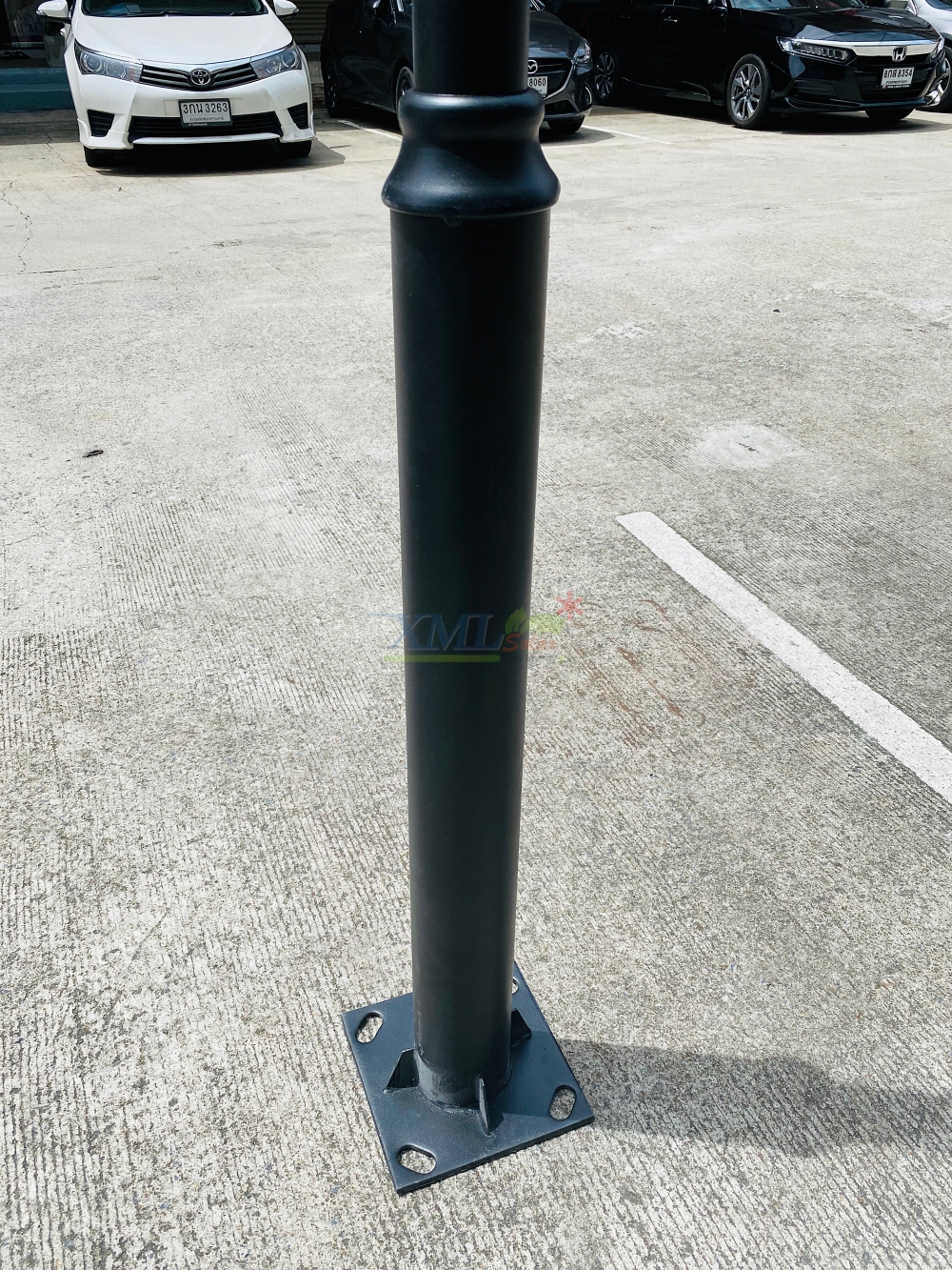 เสาเหล็กชุบไฟสนาม อะลูมิเนียบชุบดำ สูง 3 เมตร